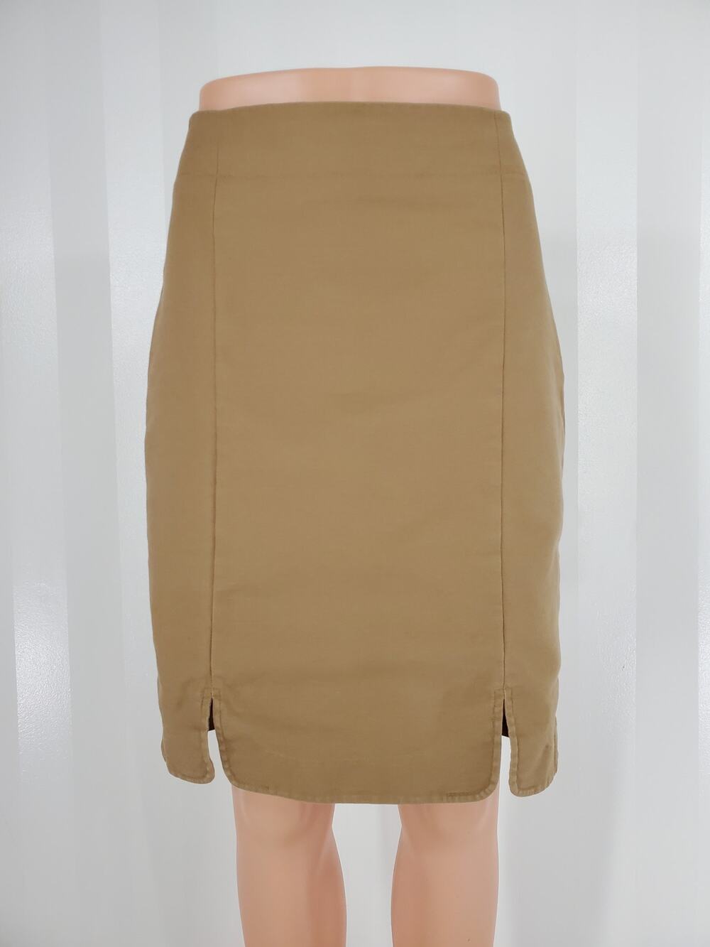 The Limited Collection Camel Tan Pencil Skirt Double Front Slit Y2K Career Sz 8